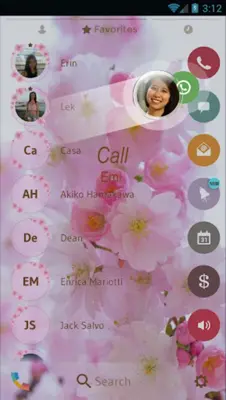 Theme Dialer Love Sakura android App screenshot 1